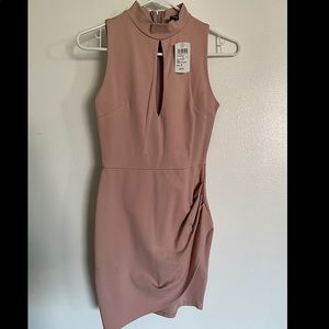 Blush pink keyhole dress